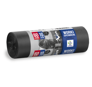 Worki na śmieci SUPERMOCNE 60L 10szt