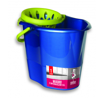 Wiadro 14L z wyciskaczem premium niebieskie