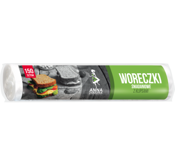 Woreczki śniadaniowe 18x28cm 150szt z klipsami