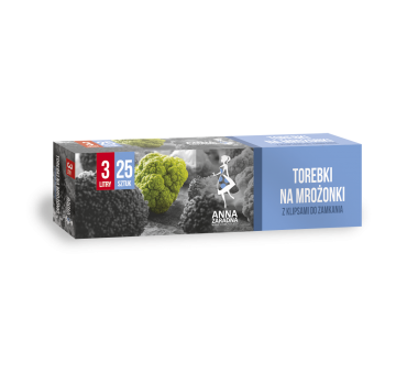 Torebki na mrożonki 3L 25szt z klipsami box