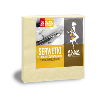 Serwetki dwuwarstwowe składane 33x33cm 50 szt szampan
