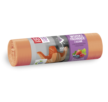 Worki na śmieci z uszami - zapach OWOCOWY 60L 10szt
