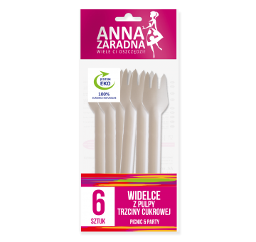 Widelce z pulpy trzciny cukrowej 6szt