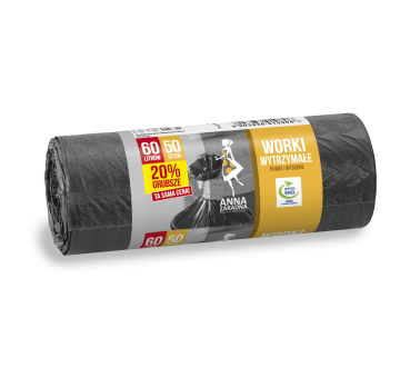 Worki na śmieci WYTRZYMAŁE 60L 50szt
